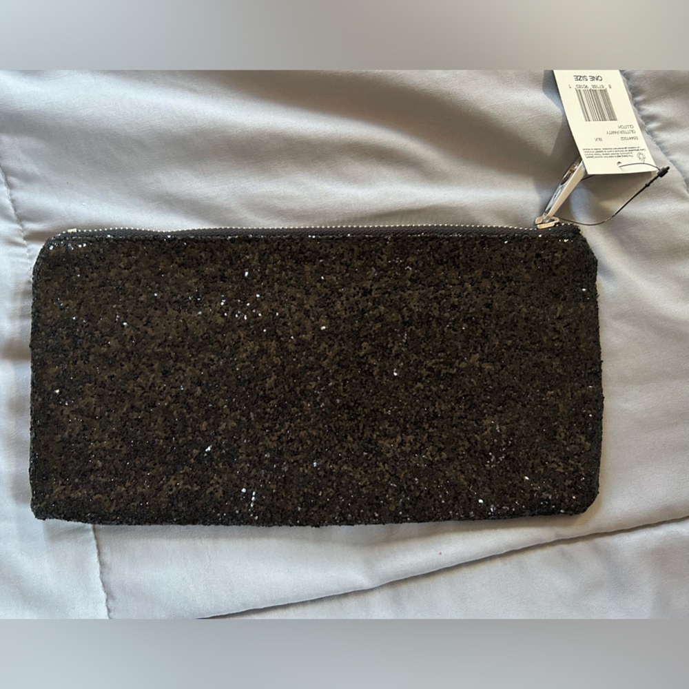 VOLcOm glitter party clutch black nwt